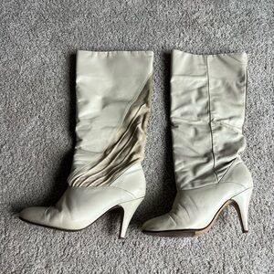Shelly London Winter White Leather Boots